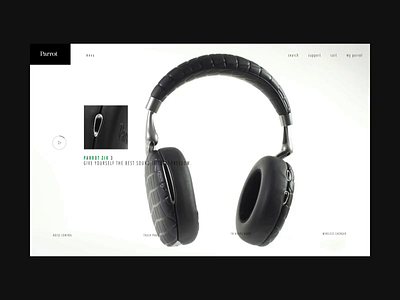 Parrot Zik 3 after effects animation clean colours concept design ecommerce flat gif grid interface minimal motion mp4 simple typography ui ux web website