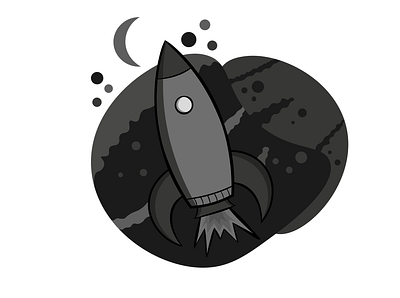 Grayscale Rocket design graphic design illustration minimal vector