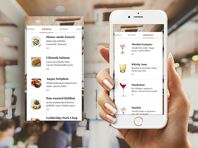 Food & Drinks Menu food list menu mobile recipe restaurant