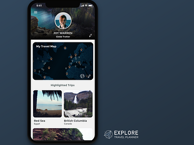Travel Profile ios map mobile pictures profile travel travel app travelmap trips