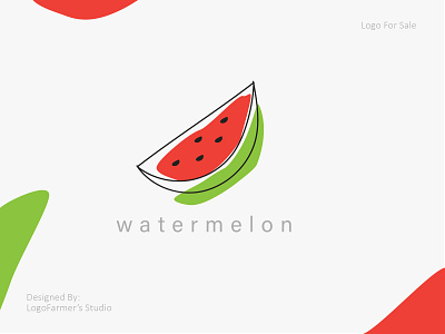 Abstract Watermelon Logo brand brandmark design fresh fruit fruit logo fruity logo juice logo logo design logo for sale organic fruit organic logo red fruit vector watermelon juice watermelon logo