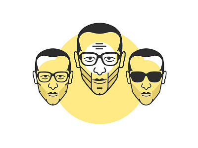 Father & Sons father flat head illustration line drawing sons vector
