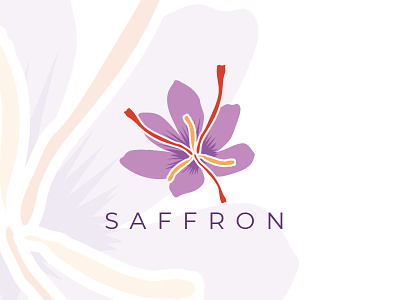 Saffron Flower Logo colorful flower logo natural logo organic saffron saffron flower