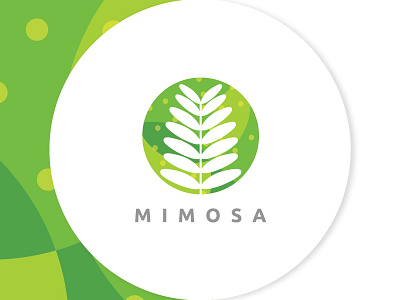 Mimosa Logo brand identity flower leaf mimosa mimosa flower mimosa theme tree vector