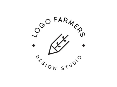 Logo Farmers circle leaf logo logofarmers pencil tree