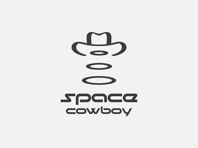 Concept for Space Cowboy aliens beam clean cowboy cowboy hat design flying saucer logo mark sci fi space spaceship western