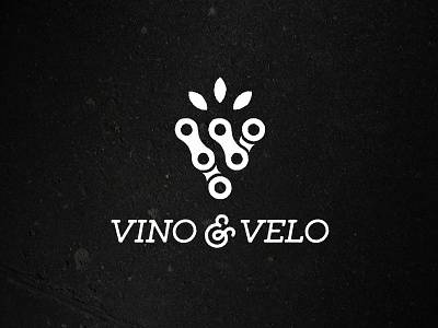Logo Concept: Vino & Velo bicycle chain cycling grapes logo v velo vino wine