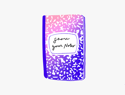 Share Your Notes Logo composition illustration notebook