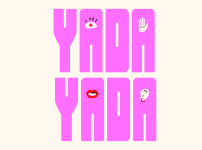 Yada Yada Logo ears illustration lips logo pink women writing yada yada