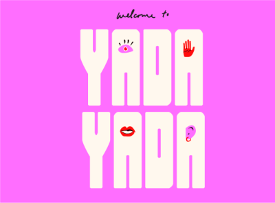 Yada Yada Pink illustration lips logo talk typogaphy women writing