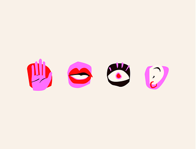 Yada Yada Icons eye icons illustration lips talk women
