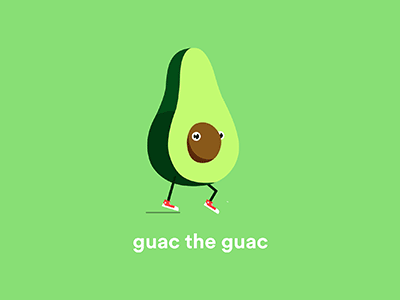 Food Posturing animation avocado graphic design guac guacamole illustration puns taco vector wordplay