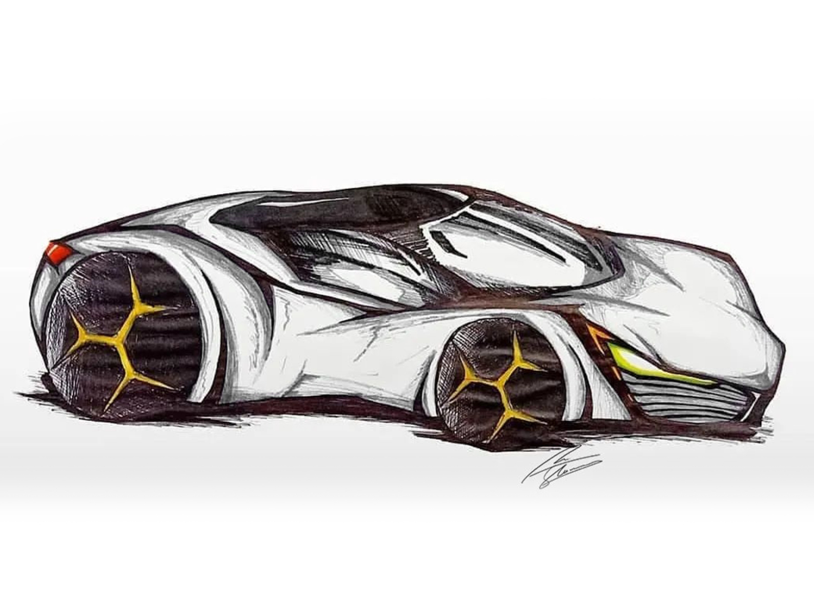 2011 Jaguar C-X16 concept supercar supercars drawing sketch pencil art  wallpaper | 2872x2000 | 80997 | WallpaperUP