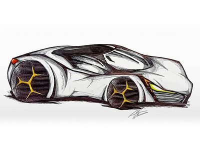Stingray Concept Car Sketch by Simon Designs