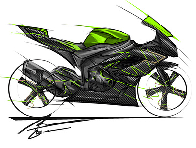 Kawasaki ZX6r Tekarbon x Rotobox by Simon Designs art artwork design designer illustration kawasaki kawasaki ninja zx6r motorcycle art painting simon designs