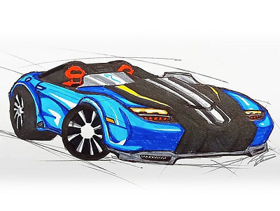 GT Concept Car by Simon Designs art artwork car design concept car design designer grand tourer gt concept car illustration painting simon designs