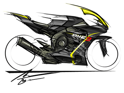 Yamaha YZF R1M One3 by Simon Designs art artwork design designer illustration one3 motoshop painting simon designs yamaha yamaha yzf r1m