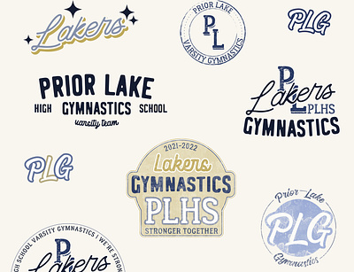Lakers gymnastics logos branding graphic design gym brand gymnastics logo logo retro logo typography