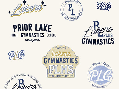 Lakers gymnastics logos branding graphic design gym brand gymnastics logo logo retro logo typography