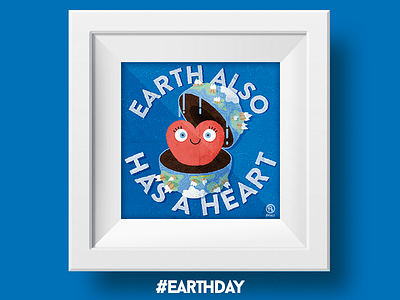 Earth Also Has A Heart earth earth day earthday happy heart illustration smile sviali sweet vector