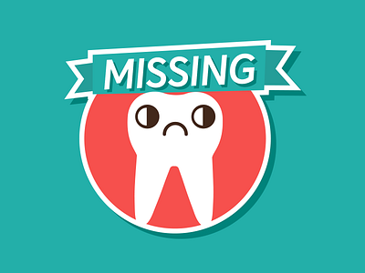 Missing Tooth dentist flat green illustration illustrator infographic red sad teeth tooth vector