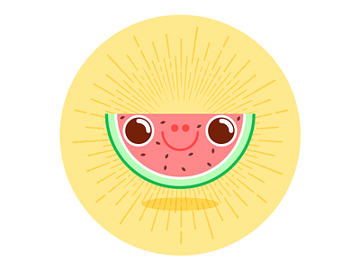 Watermelon with large nostrils character happy illustration illustrator slice summer vector watermelon yellow