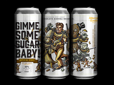 Imperial Stout Beer Can Illustration