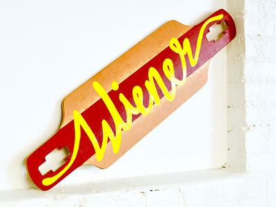 Wiener cruise drop through handlettering hotdog longboard madairdecks skate skateboard typography wiener