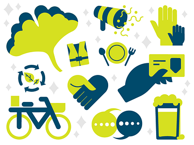 CYCA association community cooper young flat vector iconography icons memphis neighborhood vector