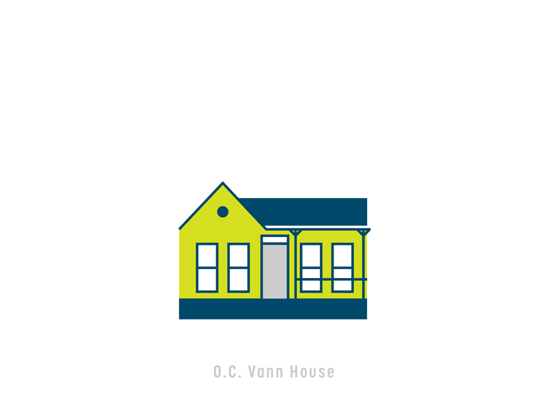 Cooper-Young Historical Landmarks buildings community cooper young flat design flat vector house icons landmarks memphis neighborhood vector