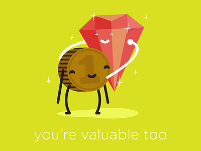 You're valuable too. adobe equality flat vector gem illustrator penny ruby value vector