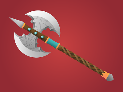 Fantasy Weapon : Battle Axe axe battle double edge fantasy weapon gradients mid evil skillshare weapon