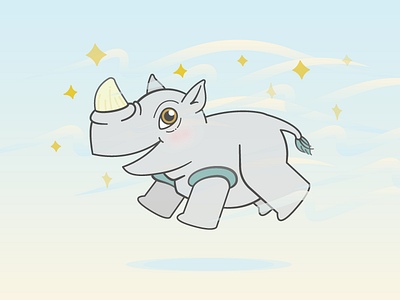 Sparkle Rhino ✨ fun illustration positivity rhino sparkle vector
