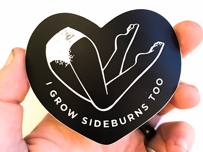 Sideburn Stickers body hair body positive feminist illustration lady sticker stickermule vector