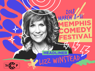 Lizz Winstead Announcement advocate comedy feminist festival design lady parts justice lizz winstead memphis social graphic