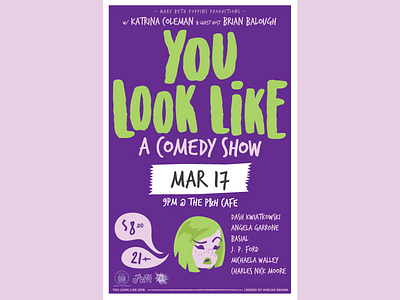 You Look Like a March Poster character comedy illustration memphis poster design vector