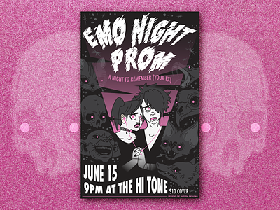 Emo Night Prom emo night illustration poster design vector