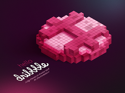 Hello Dribbble! debut illustration isometric type