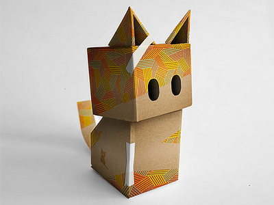 Box cat art cat illustration perspective toy