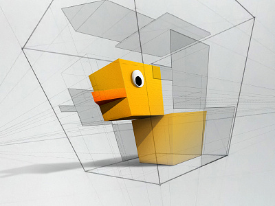 duck project 3d character cube design duck game plan wireframe