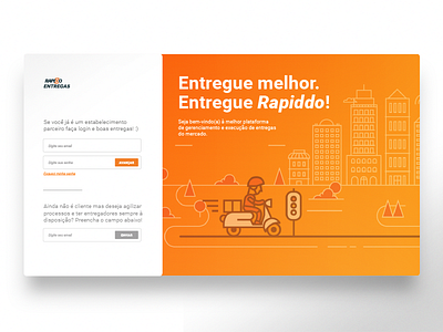 Login page for Rapiddo Entregas