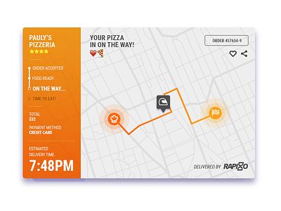 Food Delivery Tracking delivery fleet food interface map mobile ui ux web
