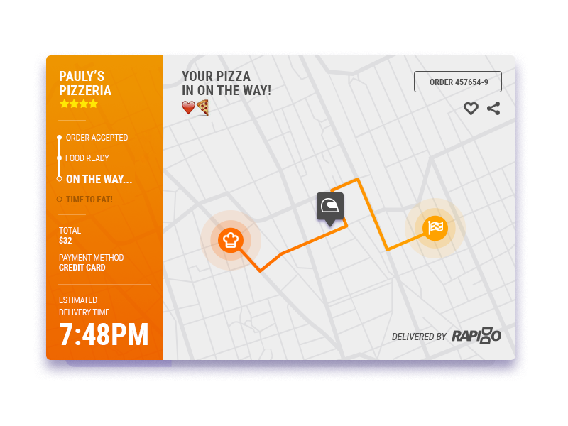 Food Delivery Tracking by Carlos Toledo on Dribbble