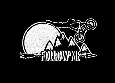 MTB Bikes and Riders bicycle bike biker forest illustration mountains mtb print prints ride sports t shirts tshirts