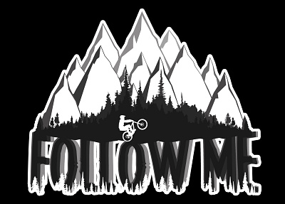 MTB Bikes and Riders bicycle bike biker forest illustration mountains mtb print prints ride sports t shirts tshirts