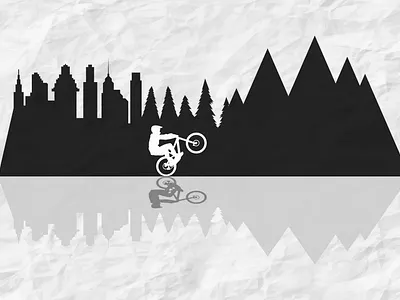 MTB Bikes and Riders bicycle bike biker forest illustration mountains mtb print prints ride sports t shirts tshirts