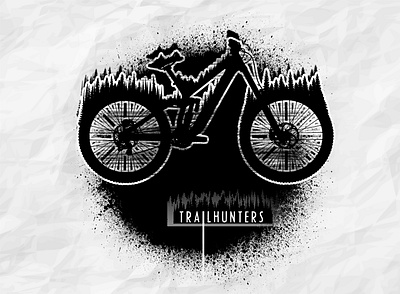 MTB Bikes and Riders bicycle bike biker forest illustration mountains mtb print prints ride sports t shirts tshirts