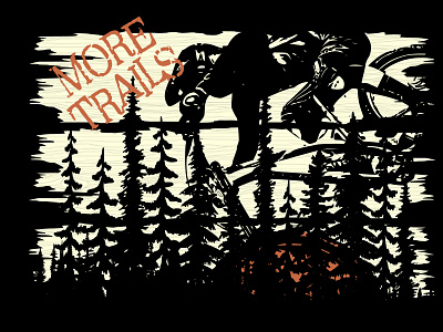 MTB Bikes and Riders bicycle bike biker forest illustration mountains mtb print prints ride sports t-shirts tshirts