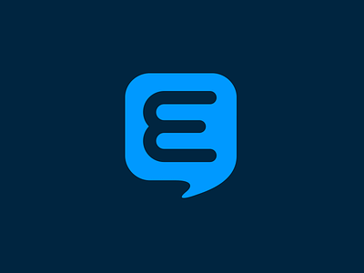 Exponent Icon bubble comments e icon logo mark