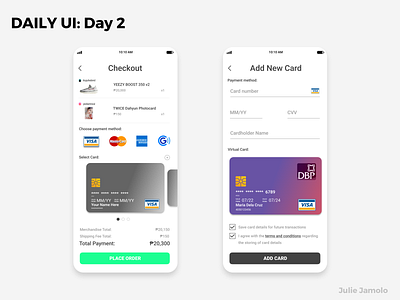 DAILY UI: Day 002 [Credit Card Checkout] dailyui dailyuichallenge dailyuiux dailyuiuxchallenge dailyuiuxdesign ui uiux